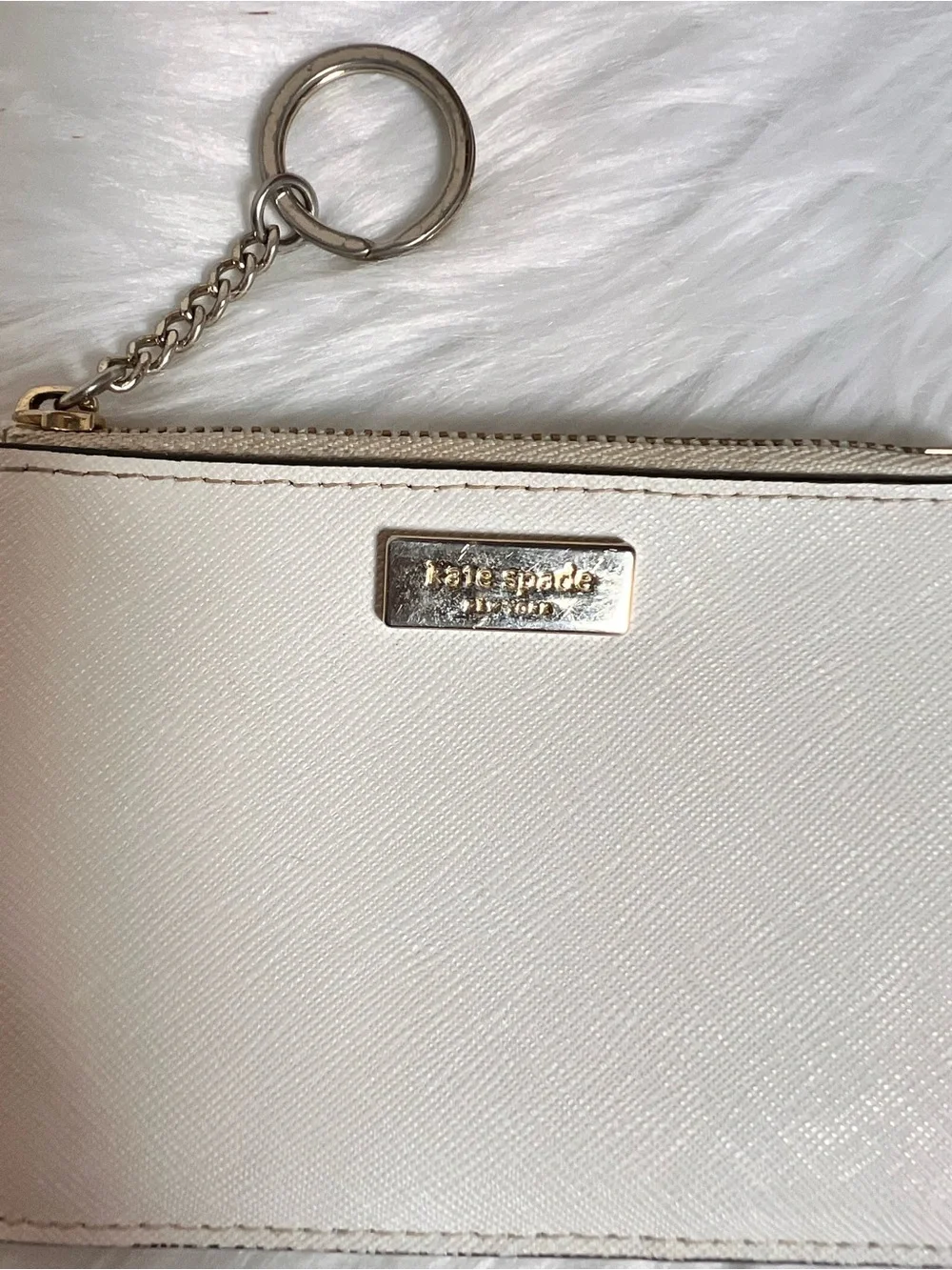 kate spade cream and gold ID Card pouch